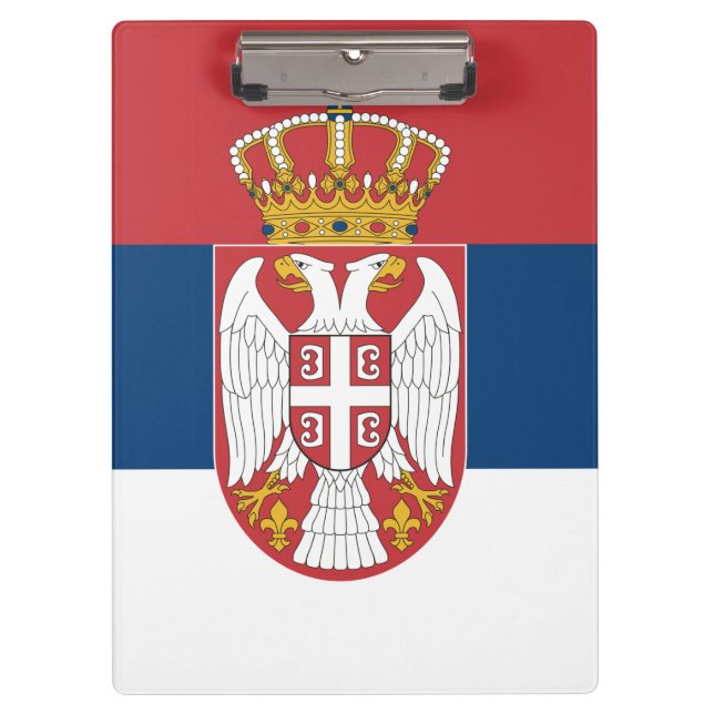 Patriotic Clipboard with flag of Serbia (Front)