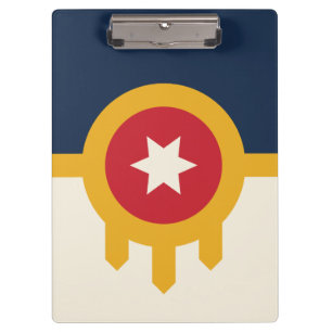 Patriotic Clipboard with flag of Tulsa, Oklahoma