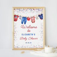 Patriotic Clothesline All American Shower Welcome