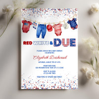 Patriotic Clothesline Red White & Due Baby Shower