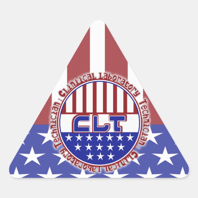 PATRIOTIC CLT CLINICAL LABORATORY TECH TRIANGLE STICKER (Front)