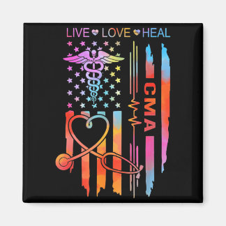 Patriotic Cma Certified Medical Istant Flag Usa Magnet