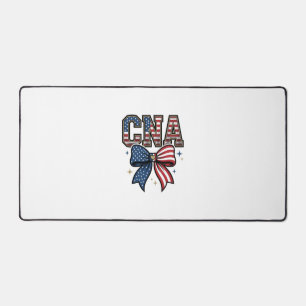 Patriotic CNA Bow Vintage Engraving Shirt Design_1 Desk Mat
