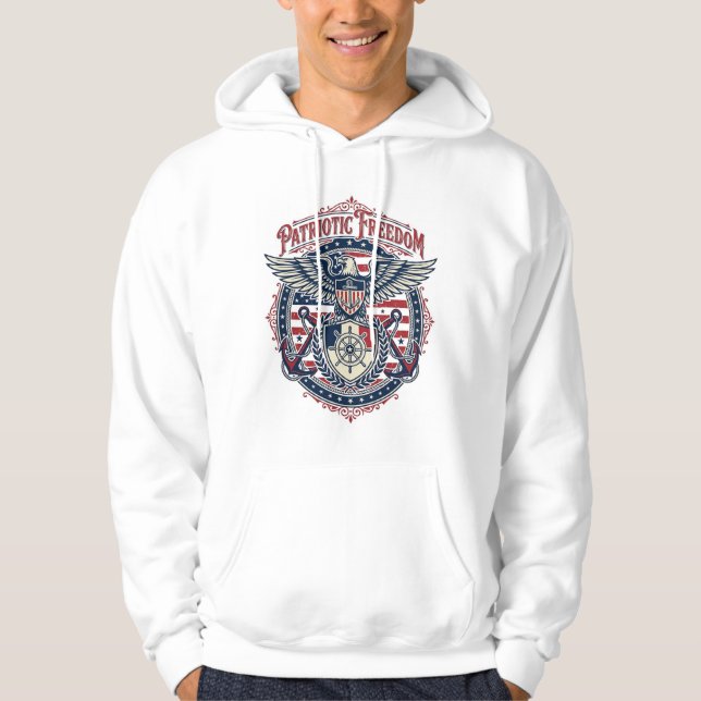 Patriotic Coastal Preppy Vector Graphic Tee (Front)