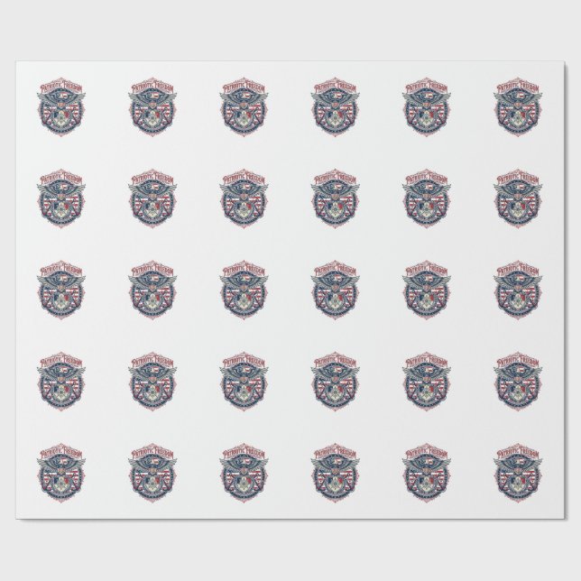 Patriotic Coastal Preppy Vector Graphic Tee Wrapping Paper (Flat)