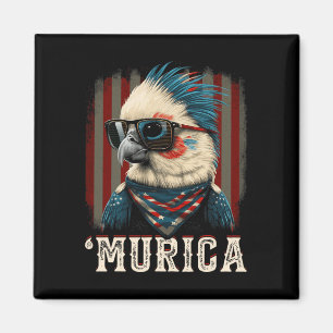 Patriotic Cockatiel Bird 4th Of July American Flag Magnet