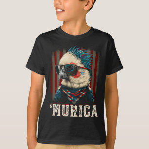Patriotic Cockatiel Bird 4th Of July American Flag T-Shirt