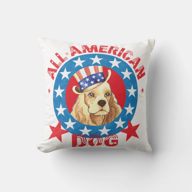 Patriotic Cocker Cushion (Front)