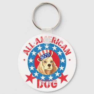 Patriotic Cocker Key Ring