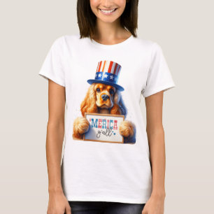 Patriotic Cocker Spaniel "Merica Y'all T-Shirt