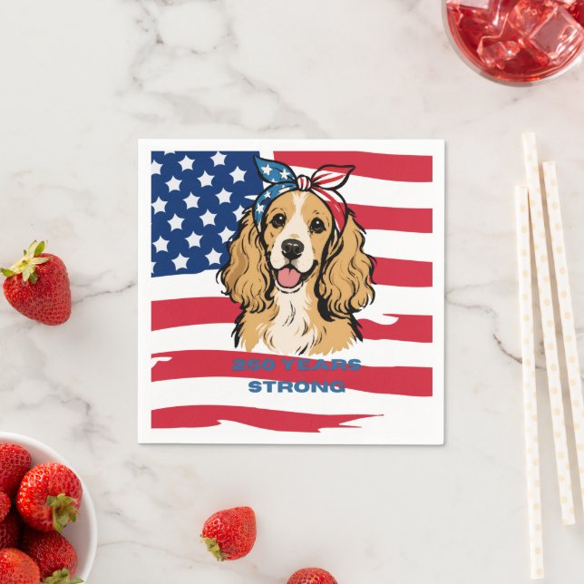Patriotic Cocker Spaniel Napkin (Insitu)