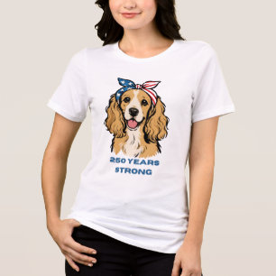 Patriotic Cocker Spaniel  Tri-Blend Shirt