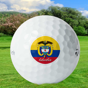 Patriotic Colombian Flag Golf Balls, Colombia Golf Balls