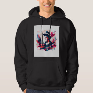 Patriotic Colonial Explorer Illustration Vintage Hoodie