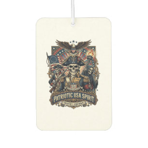 Patriotic Colonial Skull Commander Dark Patriot Sk Car Air Freshener