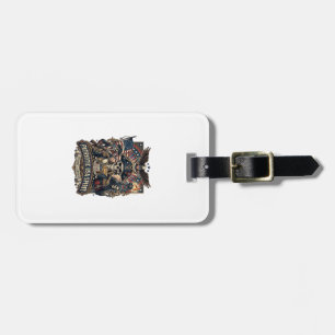 Patriotic Colonial Skull Commander Dark Patriot Sk Luggage Tag