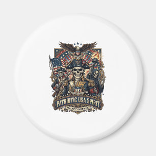 Patriotic Colonial Skull Commander Dark Patriot Sk Magnet