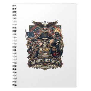 Patriotic Colonial Skull Commander Dark Patriot Sk Notebook