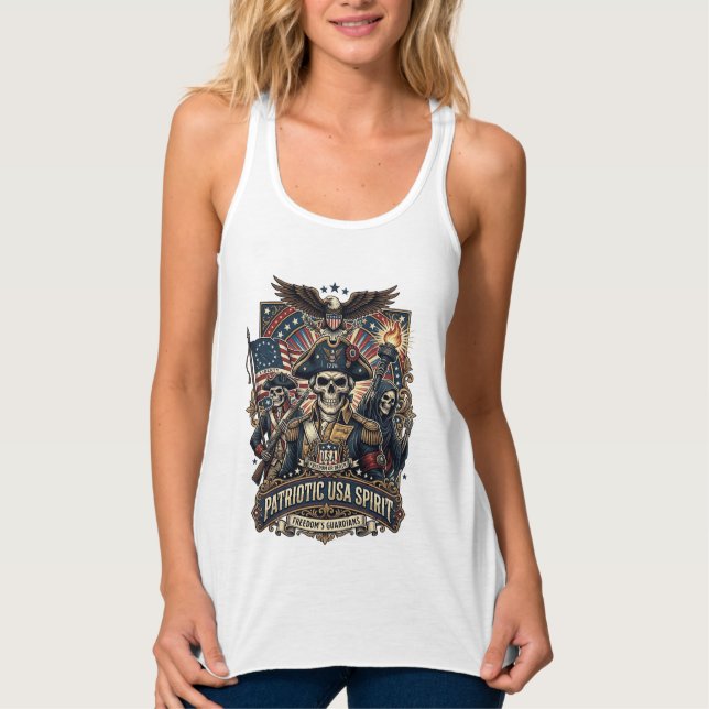 Patriotic Colonial Skull Commander Dark Patriot Sk Singlet (Front)