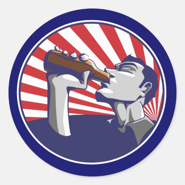 Patriotic colours beer drinking sticker (Front)