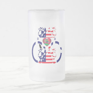 Patriotic Colours Home Drinkware Barware Frost USA Frosted Glass Beer Mug