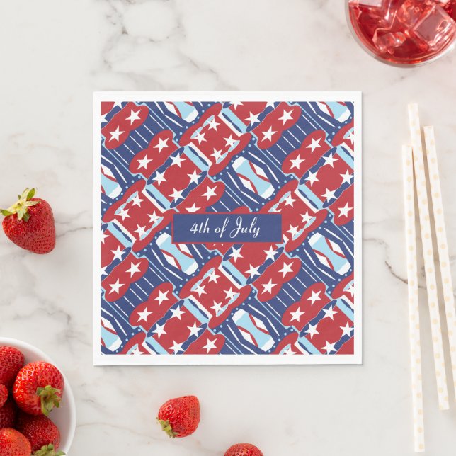 Patriotic Colours July 4th Napkin (Insitu)