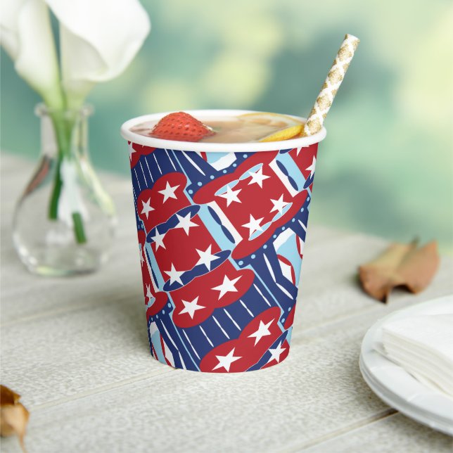 Patriotic Colours July 4th Paper Cups (Insitu)