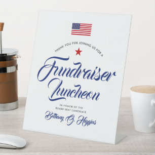 Patriotic Colours Themed Political Pedestal Sign