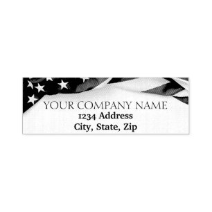 PATRIOTIC Company Name USA American Flag Self-inking Stamp