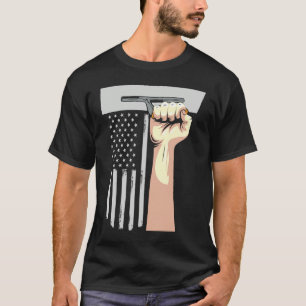 Patriotic Concrete Finisher Construction Worker US T-Shirt