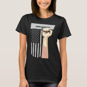 Patriotic Concrete Finisher Construction Worker US T-Shirt
