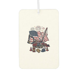 Patriotic Construction USA Vintage Car Air Freshener