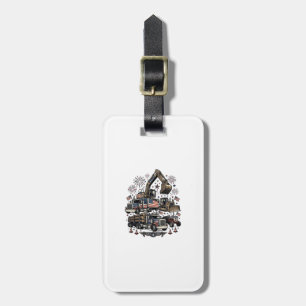 Patriotic Construction Vehicles Vintage Shirt Desi Luggage Tag