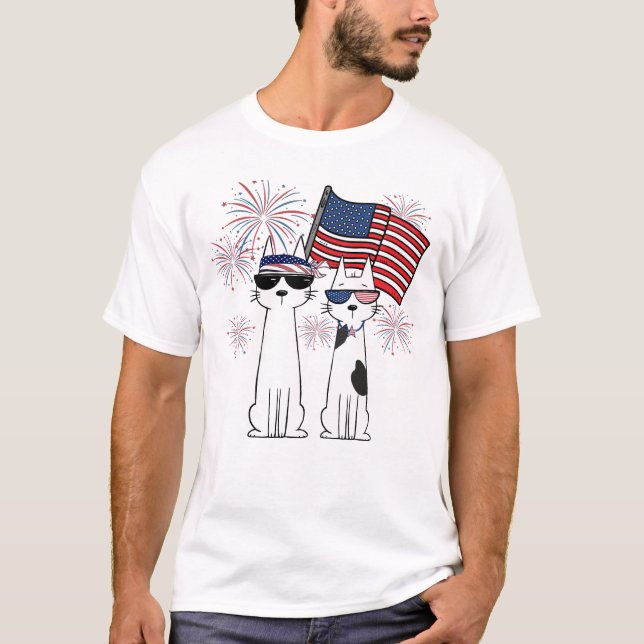 Patriotic Cool Cats T-Shirt (Front)