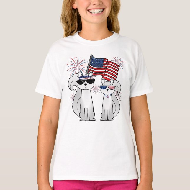 Patriotic Cool Squirrels T-Shirt (Front)