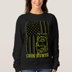 Patriotic Coon Hunter Racoon American Flag Sweatshirt