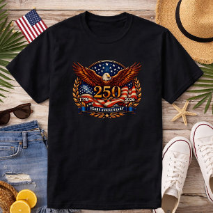 Patriotic Copper Wings of Liberty Emblem T-Shirt