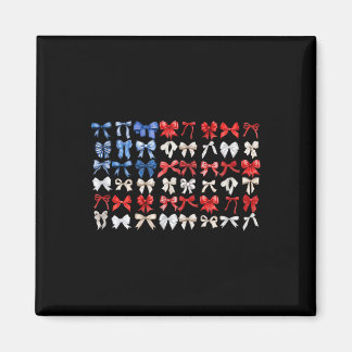 Patriotic Coquette Bow 4th Of July Usa Flag Ribbon Magnet