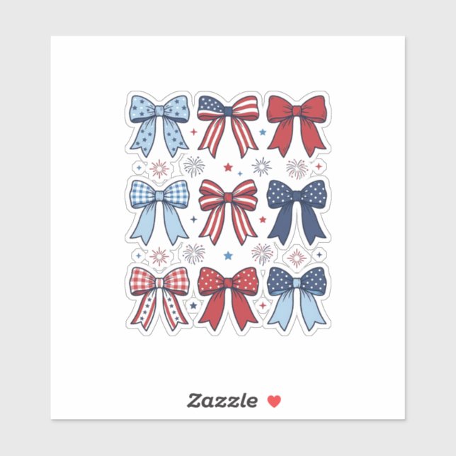 Patriotic Coquette Bows Vintage Vector Design_1 (Sheet)