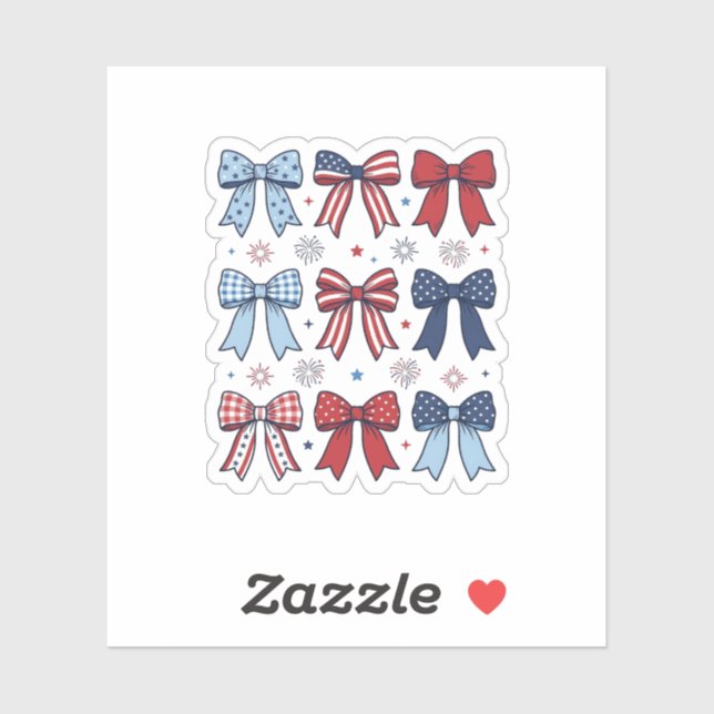 Patriotic Coquette Bows Vintage Vector Design_1 (Sheet)
