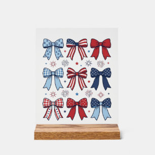 Patriotic Coquette Bows Vintage Vector Design_1 Acrylic Sign