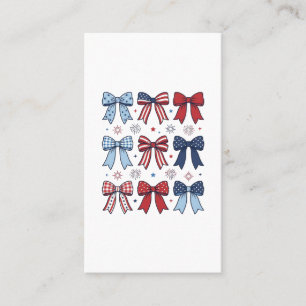 Patriotic Coquette Bows Vintage Vector Design_1 Business Card