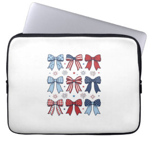 Patriotic Coquette Bows Vintage Vector Design_1 Laptop Sleeve