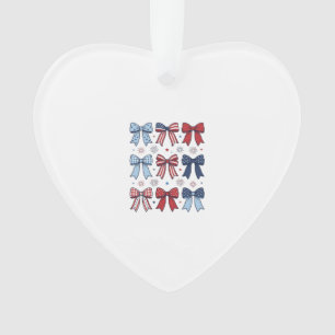 Patriotic Coquette Bows Vintage Vector Design_1 Ornament