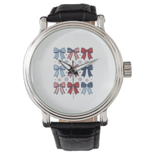Patriotic Coquette Bows Vintage Vector Design_1 Watch