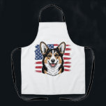 Patriotic Corgi American Flag Vintage Vector Desig Apron<br><div class="desc">Patriotic Corgi American Flag Vintage Vector Design_1</div>