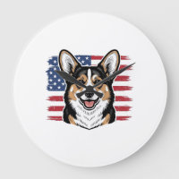 Patriotic Corgi American Flag Vintage Vector Desig