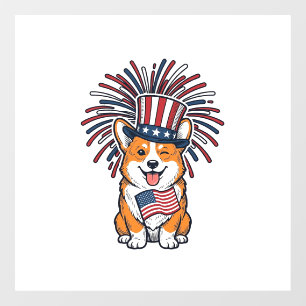 Patriotic Corgi Fireworks Dog Vector Design_1