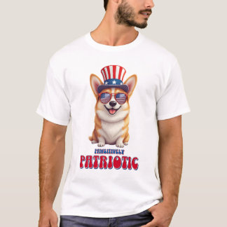 Patriotic Corgi - Pawsitively Patriotic T-Shirt