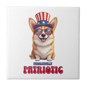 Patriotic Corgi - Pawsitively Patriotic Tile